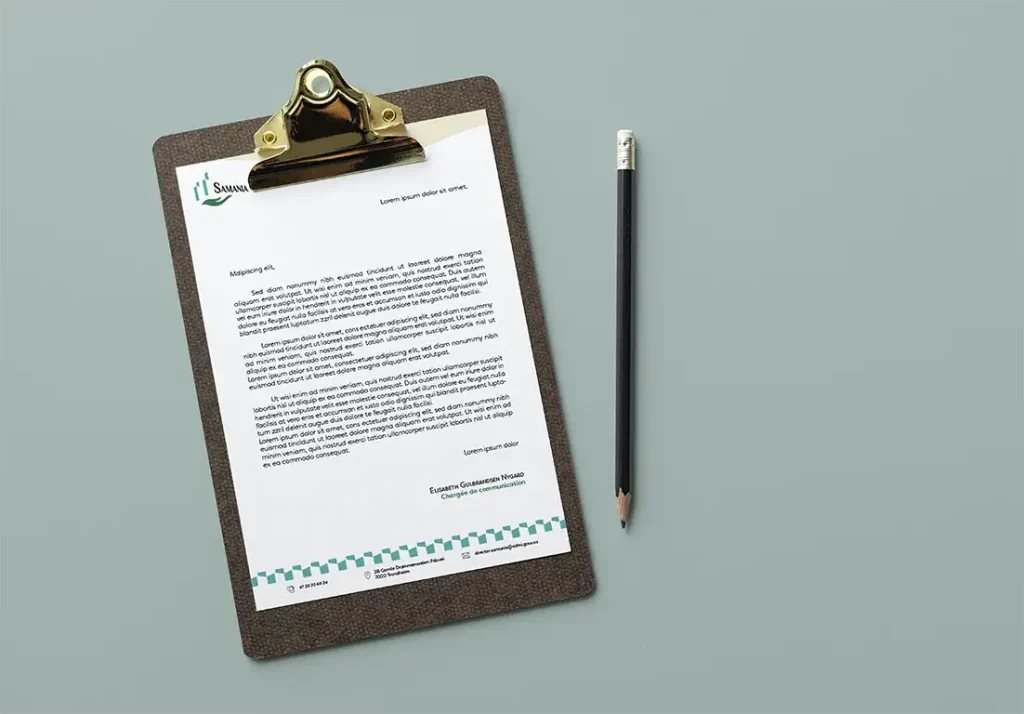 Papier de correspondance de la ville de Samania