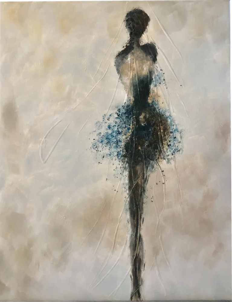 Peinture à l'huile d'une danseuse en tutu