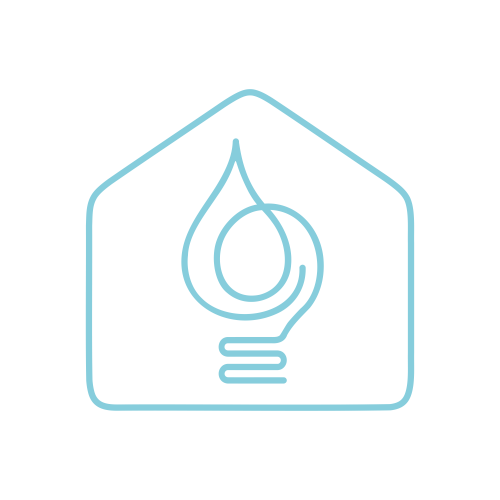 icone du logo simplidié représentant seulement la maison et l'ampoule en bleu