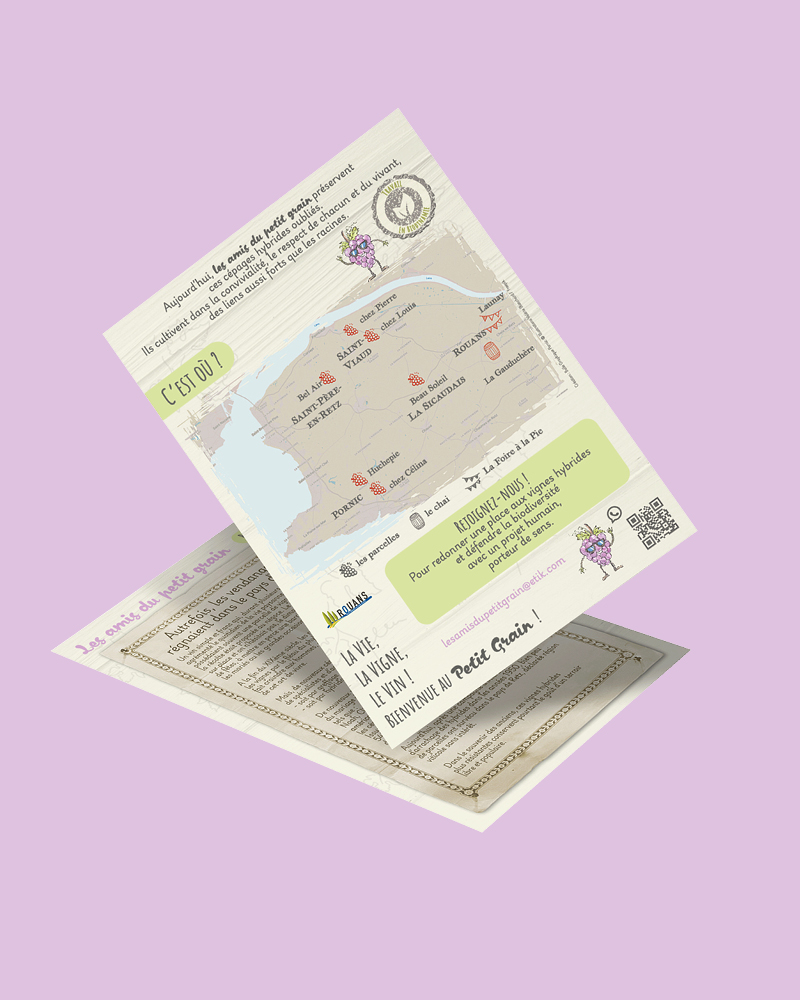 Mock up des flyers de l'Association Les Amis du Petit Grain