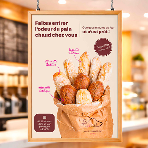 Création graphique d'une affiche pour la vente de pains précuits
